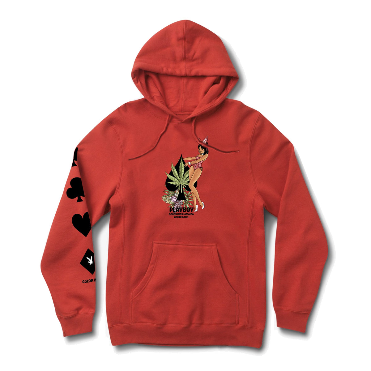 Jamaica Spade Hoodie Red Color Bars