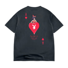 Load image into Gallery viewer, Ace of Hearts Distressed Tee - Vintage Black