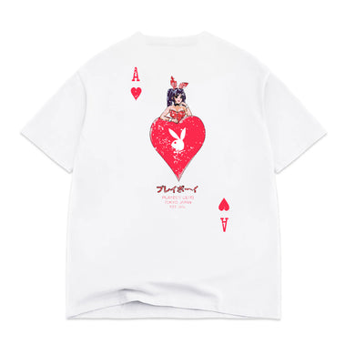 Ace of Hearts Distressed Tee - White