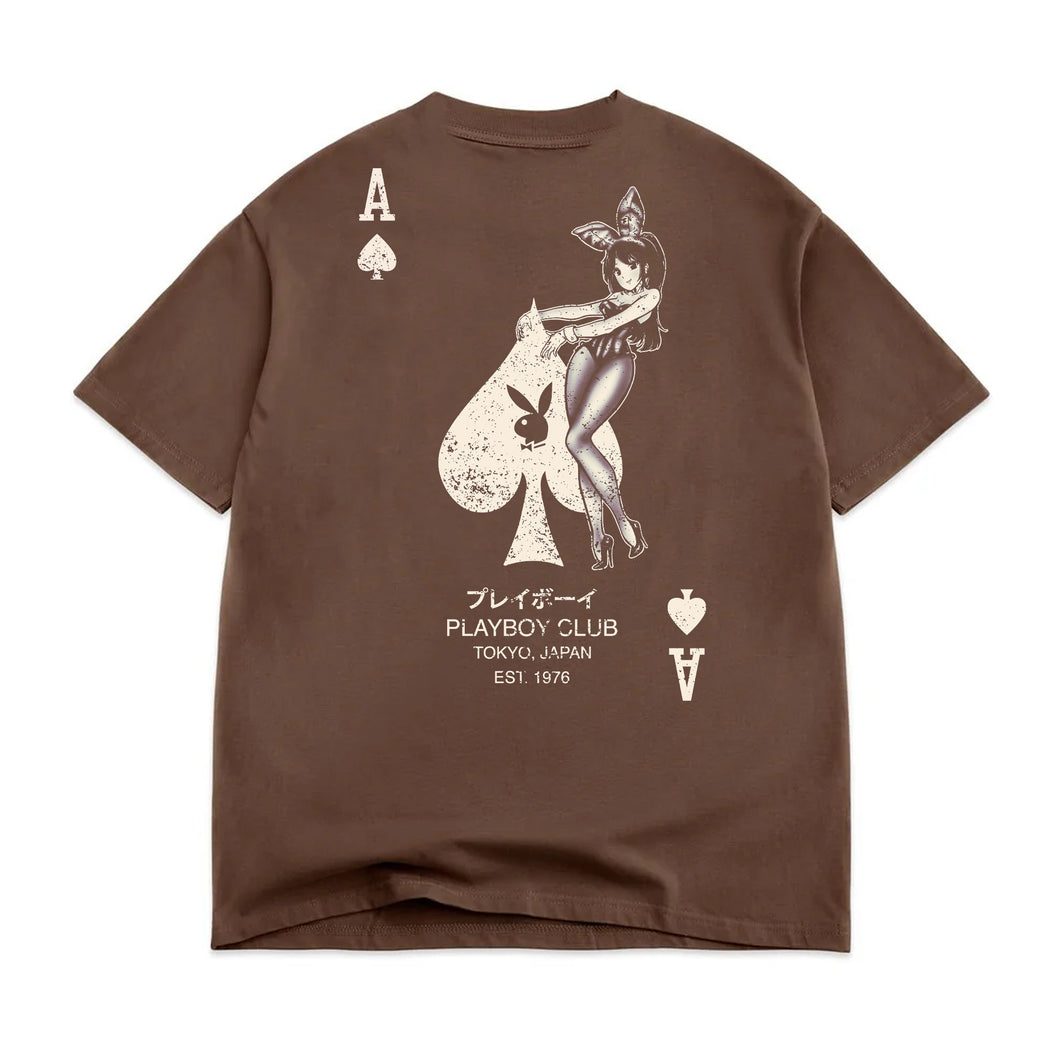 Ace of Spades Distressed Tee - Chocolate