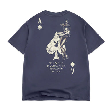 Ace of Spades Distressed Tee - Navy