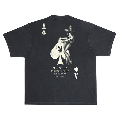 Ace of Spades Distressed Tee (BOXY FIT) - Black