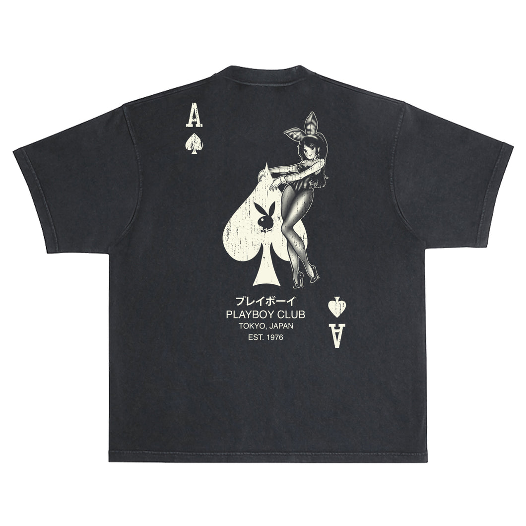 Ace of Spades Distressed Tee (BOXY FIT) - Black