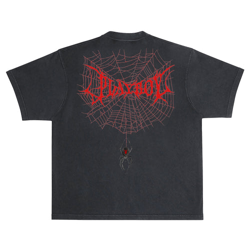 Black Widow Tee (BOXY FIT) - Black/Red