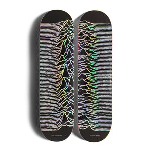 Joy Division Unknown Pleasures Skateboard Set - Black / Holographic Foil