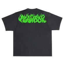 Load image into Gallery viewer, Flames 2.0 Tee (BOXY FIT) - Black/Slime Green