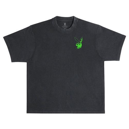 Flames 2.0 Tee (BOXY FIT) - Black/Slime Green