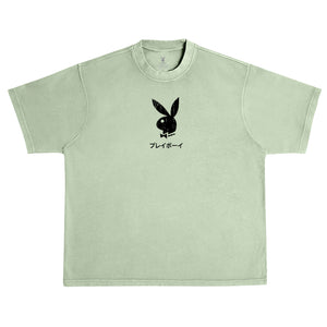 Ace of Spades Distressed Tee (BOXY FIT) - Oil Green