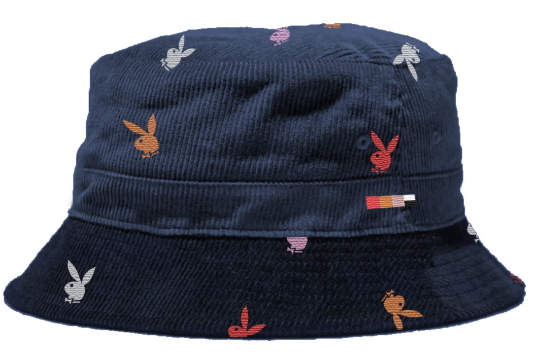 Playboy Rabbit Head Bucket Hat - Navy Corduroy – Color Bars