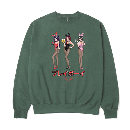 Playboy Happy Hour Crewneck - Pigment Alpine Green